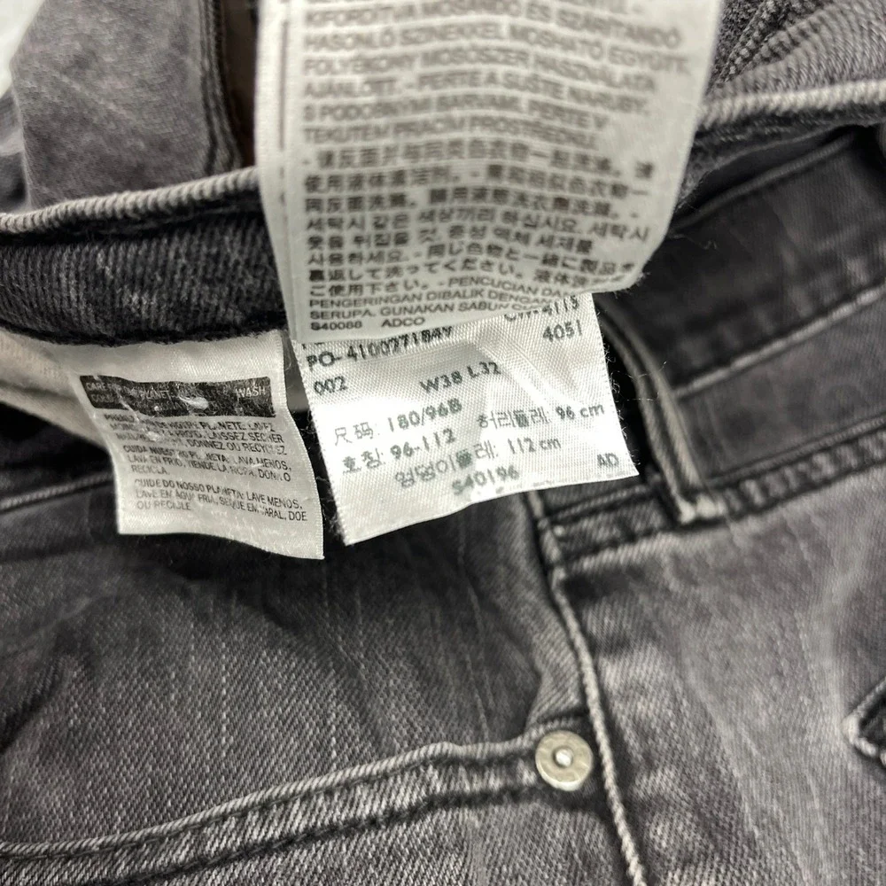Levi's 559 Jeans Men 38x32 Gray Denim Regular Fit Dark Wash Red Tab Straight Leg